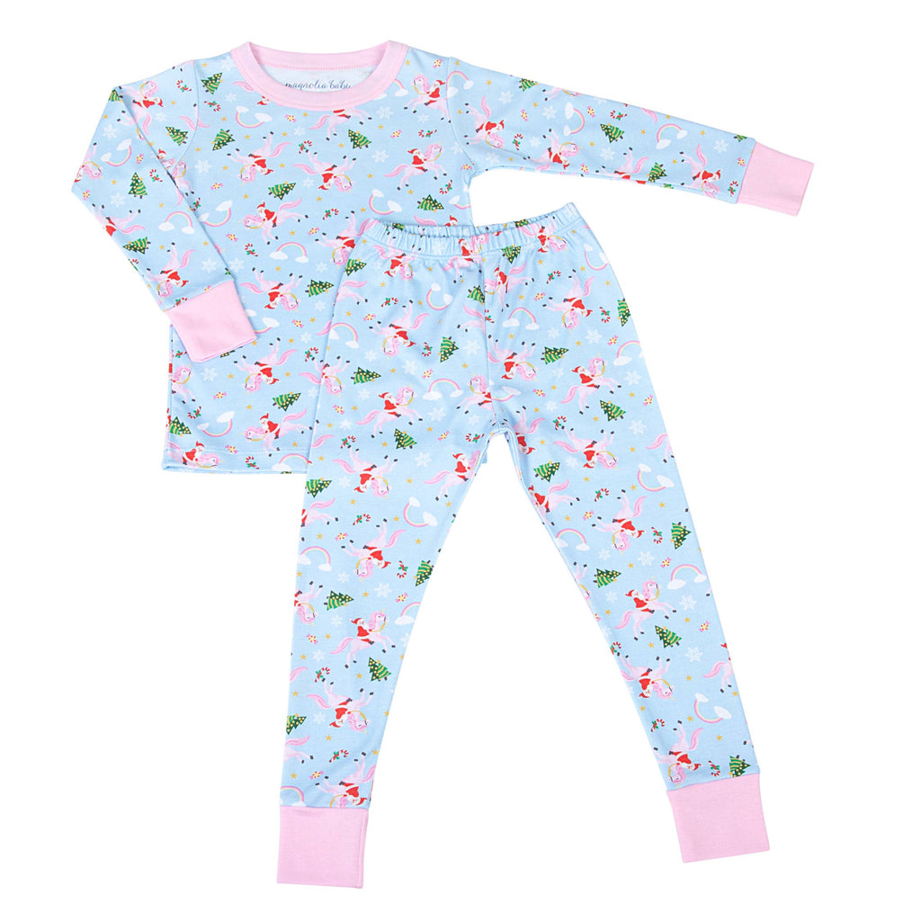 Merry Unicorn Pink Long Pajamas