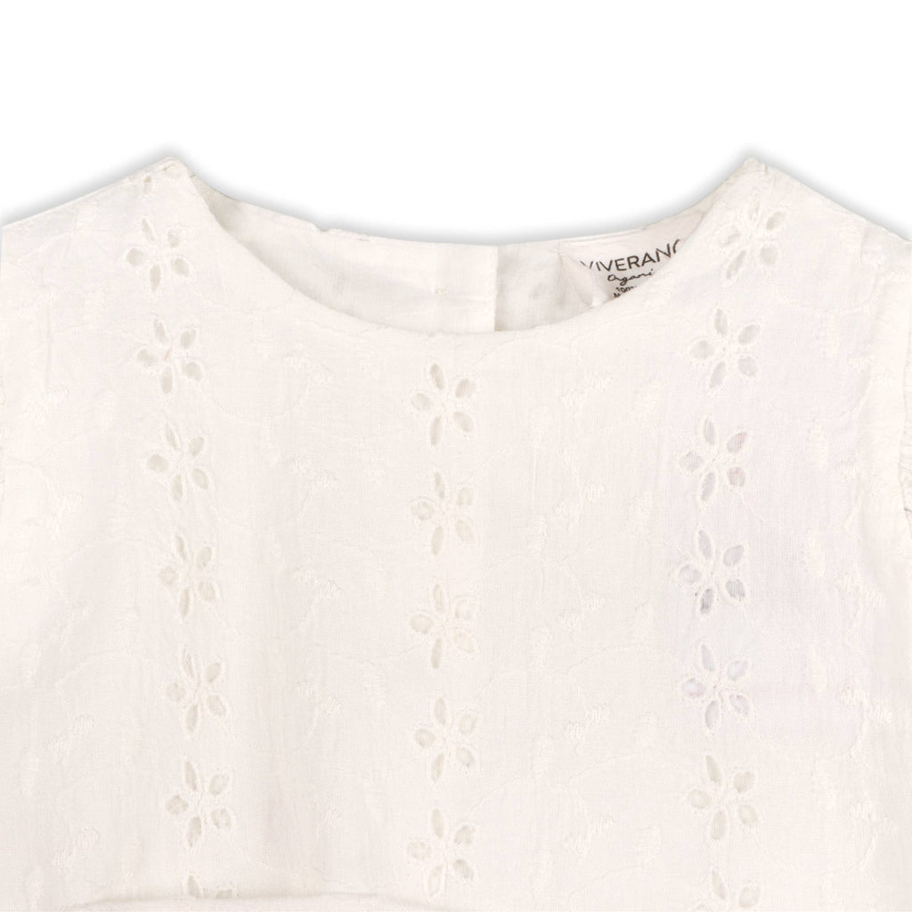 Milly Eyelet & Bow Baby Top + Ruffled Bloomer