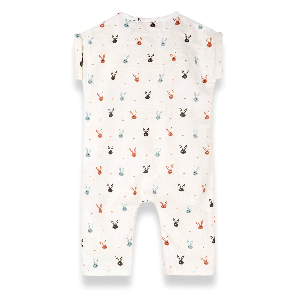 Mini Bunnies Rolled Sleeve Baby Jumpsuit
