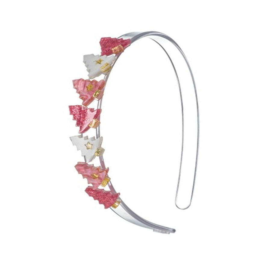 Mini Christmas Tree Pink Pearlized Headband-HEADBANDS-Lilies & Roses-Joannas Cuties