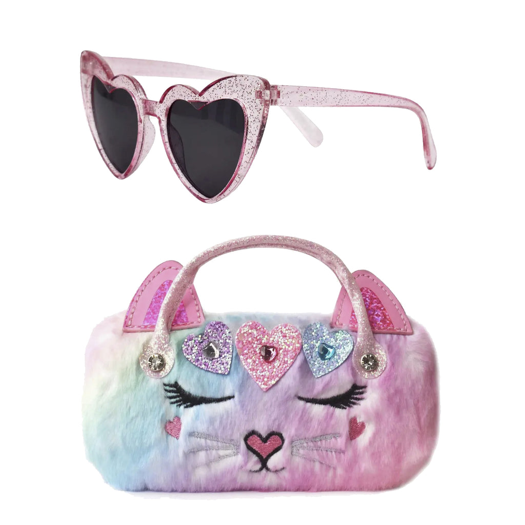Miss Bella Kitty Cat Rainbow Plush Sunglasses and Case