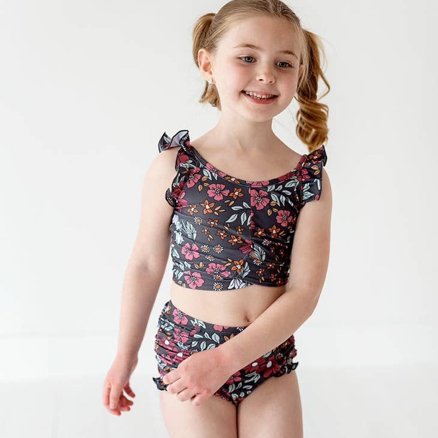 Moody Floral 2-Piece Ruffle Suit-SWIMWEAR-Made By Molly-Joannas Cuties