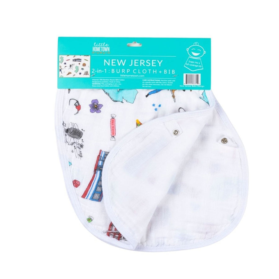 New Jersey Baby Burp and Bib-BURP CLOTH-Little Hometown-Joannas Cuties