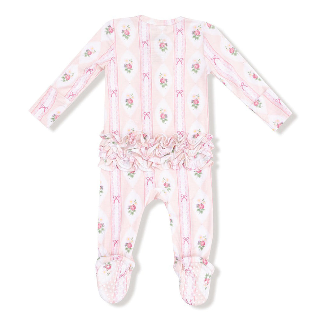 Ogee Lace - Floral  2 Way Ruffle Zipper Footie