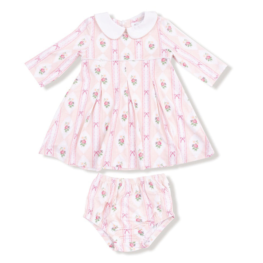 Ogee Lace - Floral  Box Pleat Dress + Peter Pan Collar & Diaper Cover