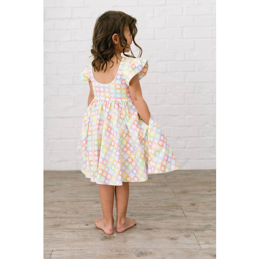 Olivia Dress In Floral Blocks-DRESSES & SKIRTS-Ollie Jay-Joannas Cuties