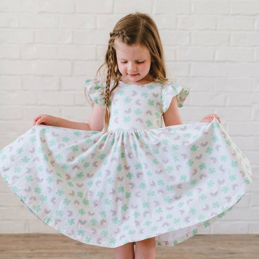 Olivia Dress in Lucky - Pocket Twirl Dress-DRESSES & SKIRTS-Ollie Jay-Joannas Cuties