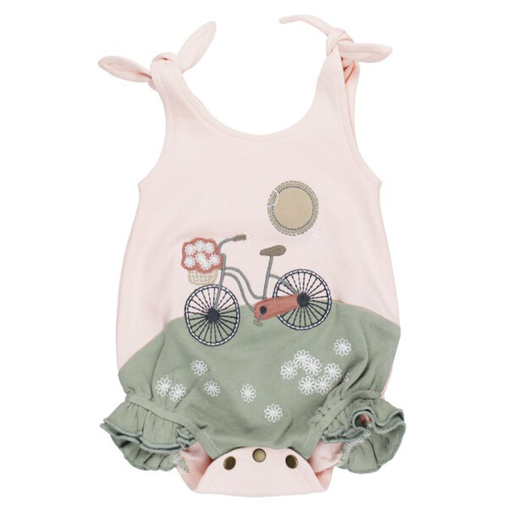 Organic Appliqué Bodysuit In Bicycle-BODYSUITS-L'ovedbaby-Joannas Cuties