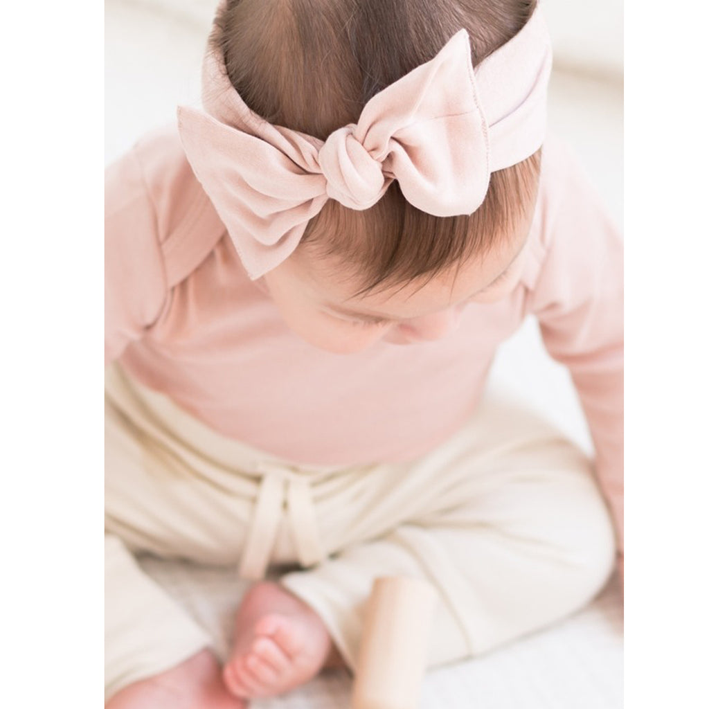 Organic Baby Knot Bow Wrap - Blush