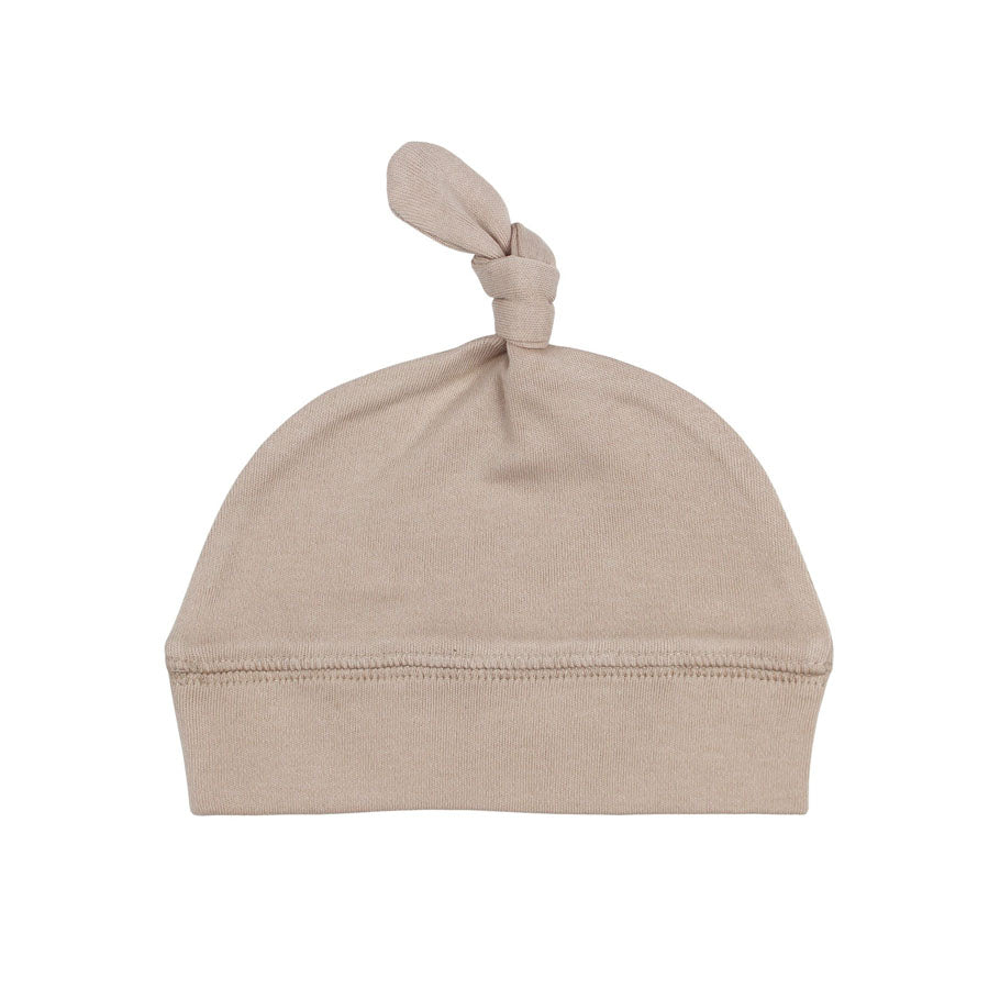 Organic Banded Top-Knot Hat In Oatmeal-HATS & SCARVES-L'ovedbaby-Joannas Cuties