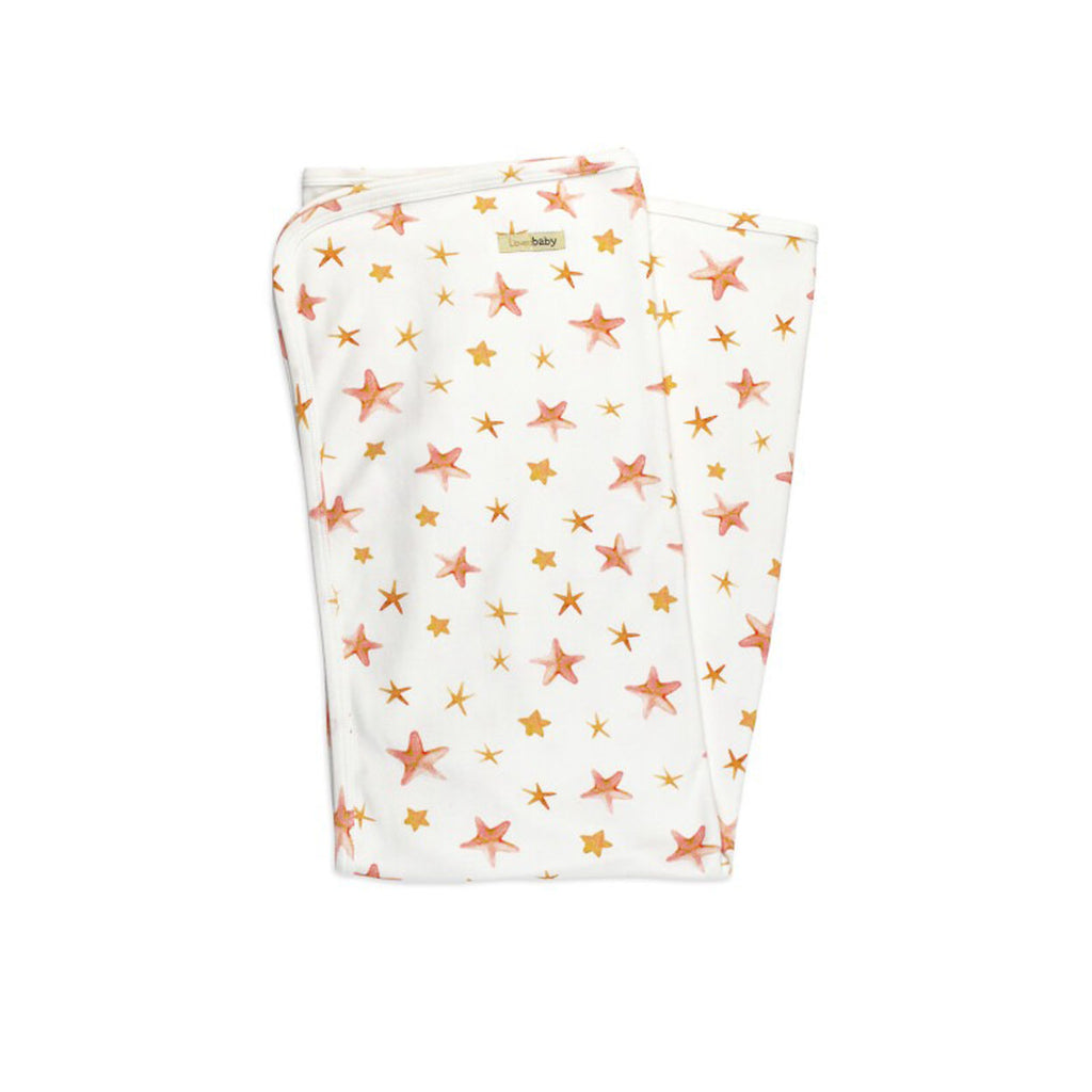 Organic Blanket Size In Starfish-SWADDLES & BLANKETS-L'ovedbaby-Joannas Cuties