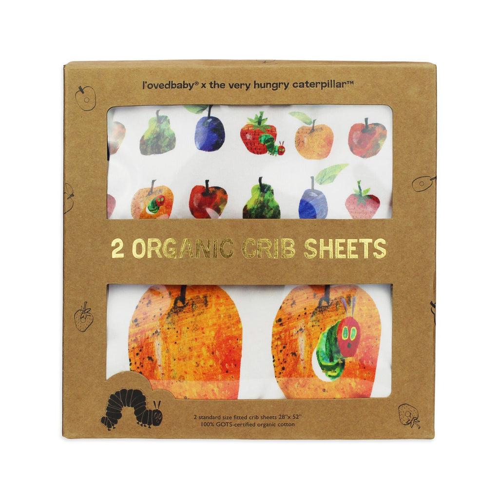Organic Crib Sheet 2-Pack In Very Hungry (BOX SET)-CRIB SHEETS-L'ovedbaby-Joannas Cuties