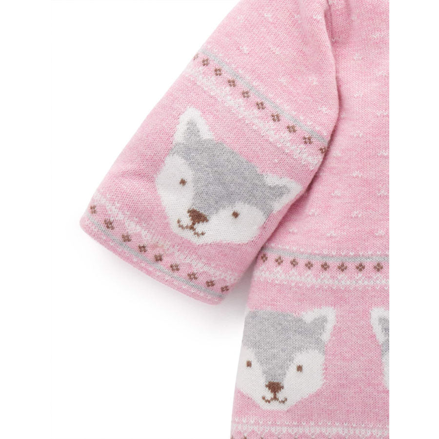 Fox Padded Jacket - Pink-OUTERWEAR-Purebaby-Joannas Cuties