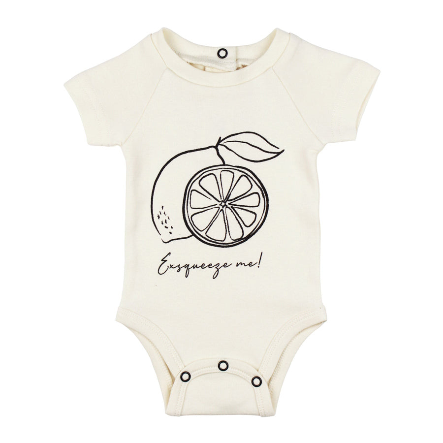 Organic Raglan Bodysuit in Buttercream Lemon-BODYSUITS-L'ovedbaby-Joannas Cuties