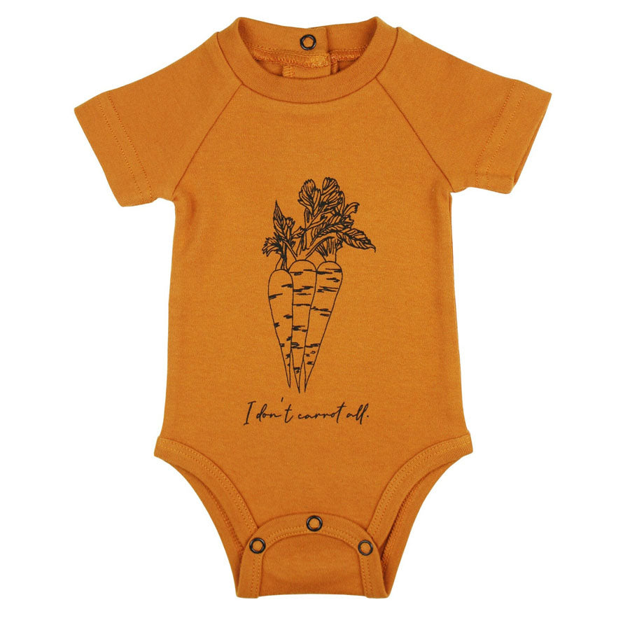 Organic Raglan Bodysuit In Butternut Carrots-BODYSUITS-L'ovedbaby-Joannas Cuties