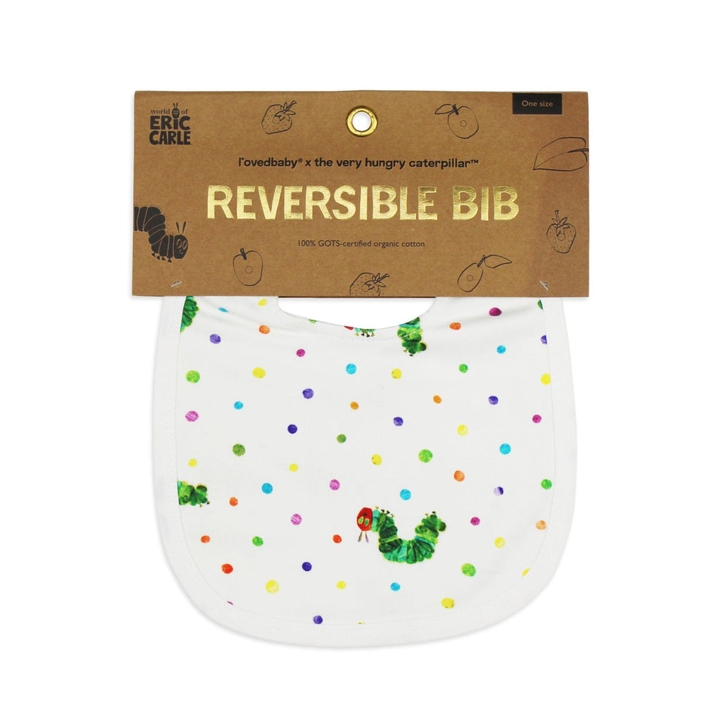 Organic 2-Layer Reversible Bib In Caterpillar-BIBS-L'ovedbaby-Joannas Cuties