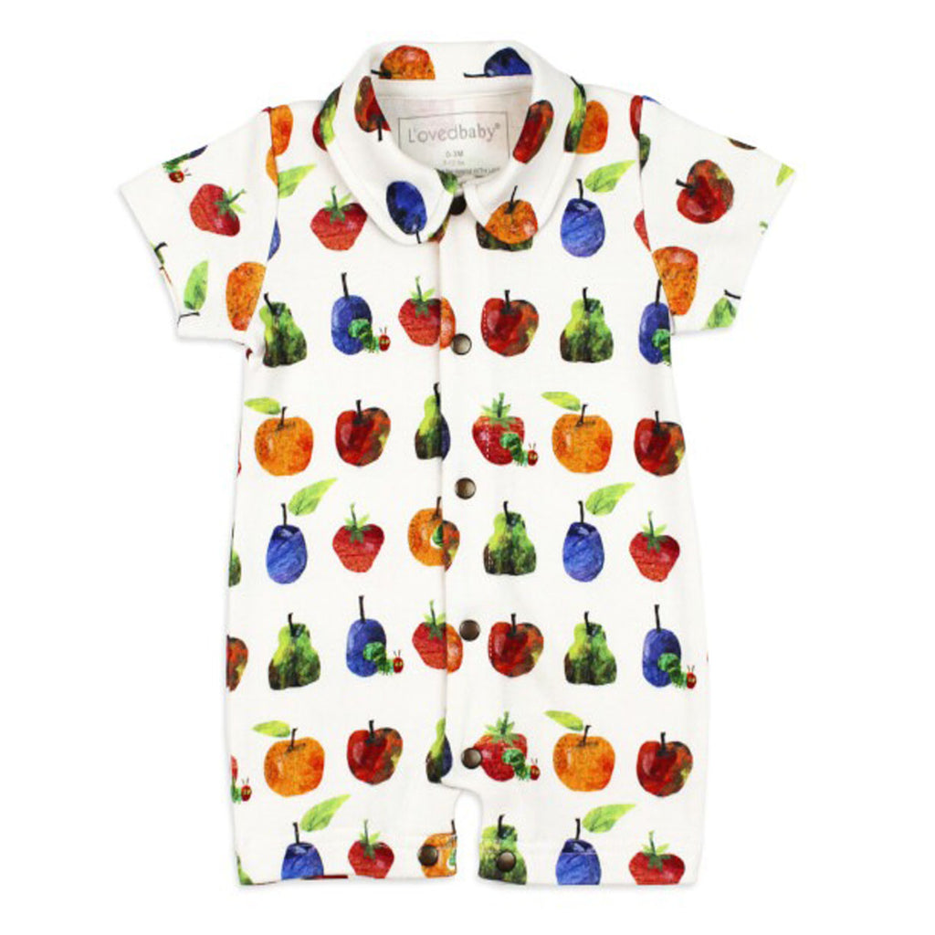 Organic Short Sleeve Romper Size In Fruit-OVERALLS & ROMPERS-L'ovedbaby-Joannas Cuties