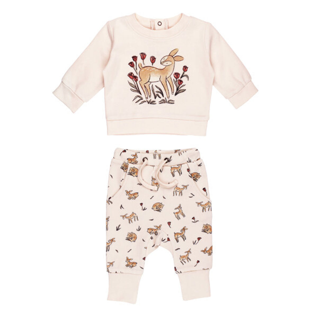 Organic Sweatshirt & Jogger Set in Doe-a-Deer