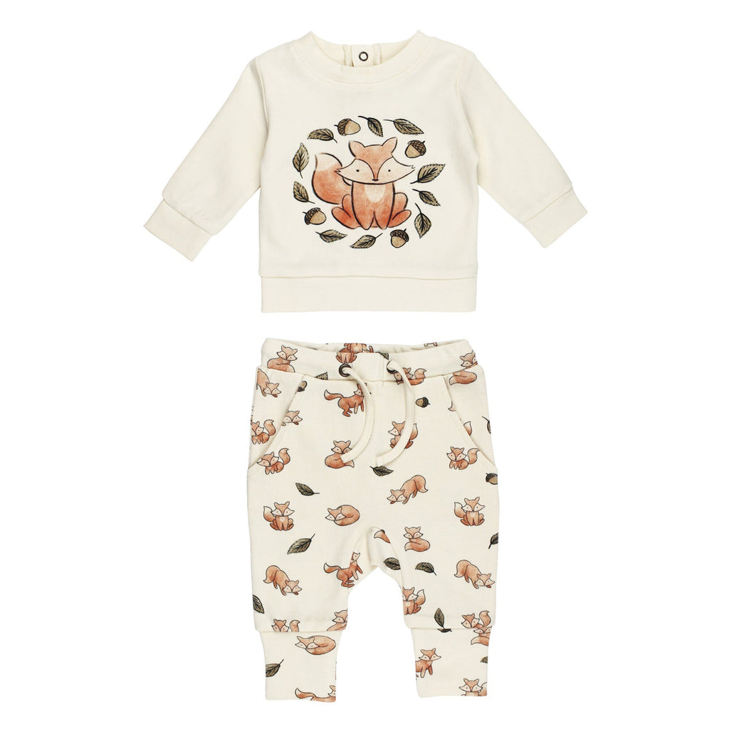 Organic Sweatshirt & Jogger Set in Foxy