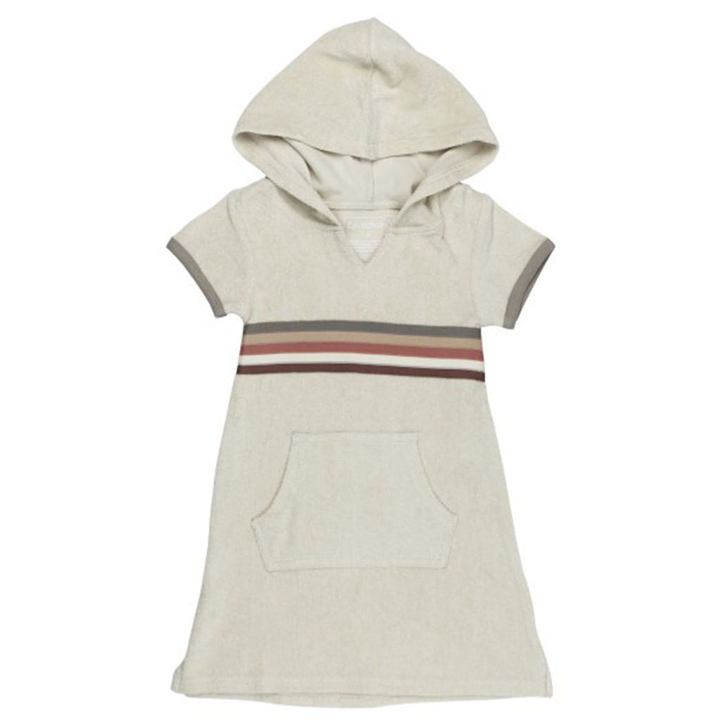 Organic Terry Cloth Cap-Sleeve Hoodie Dress In Neutral-DRESSES & SKIRTS-L'ovedbaby-Joannas Cuties