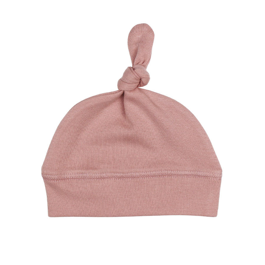Organic Top-Knot Hat In Neutral Mauve-HATS & SCARVES-L'ovedbaby-Joannas Cuties