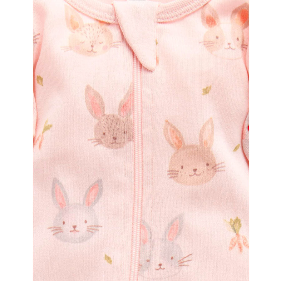 Bunny Friends Zip Growsuit-FOOTIES-Purebaby-Joannas Cuties
