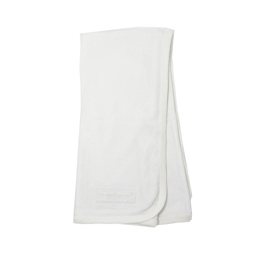 Organic Velveteen Blanket In White-SWADDLES & BLANKETS-L'ovedbaby-Joannas Cuties