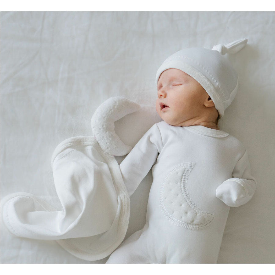 Organic Velveteen Lovey In White-SECURITY BLANKETS-L'ovedbaby-Joannas Cuties