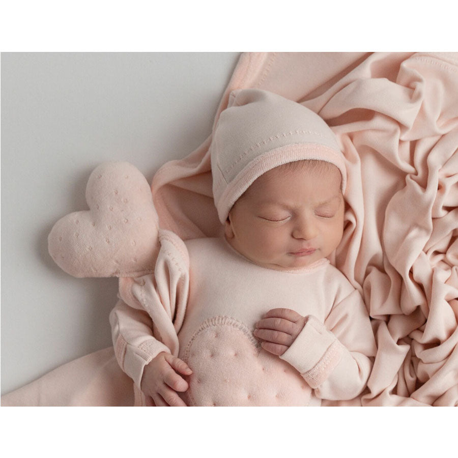 Organic Velveteen Top-Knot Hat In Blush-HATS & SCARVES-L'ovedbaby-Joannas Cuties