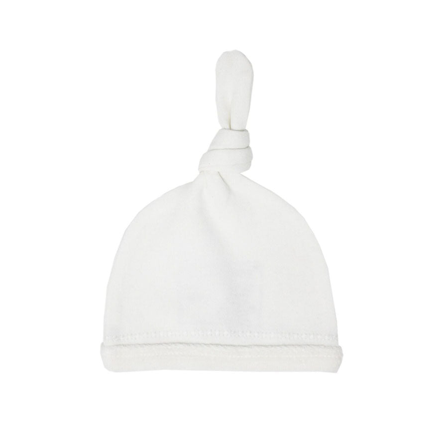 Organic Velveteen Top-Knot Hat In White-HATS & SCARVES-L'ovedbaby-Joannas Cuties