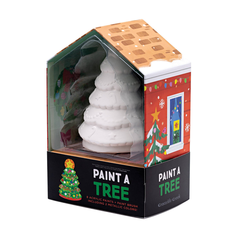 Christmas-themed paint a tree kit with packaging on a white background