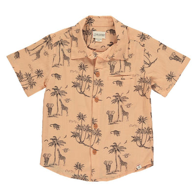Boys Pale Green Savannah Giraffe Shirt by Me & Henry main image 1