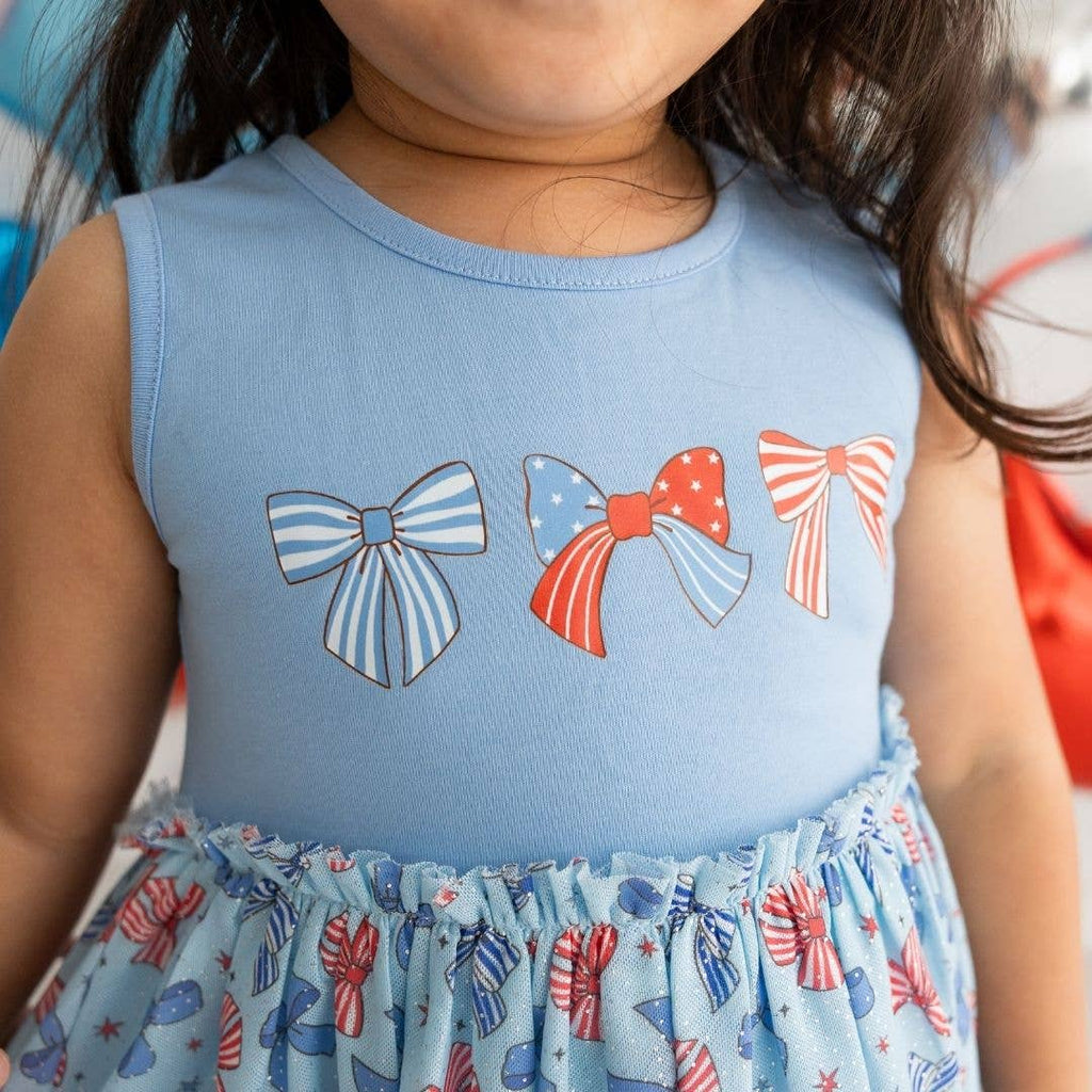 Patriotic Bow Tank Tutu Dress - 4th of July