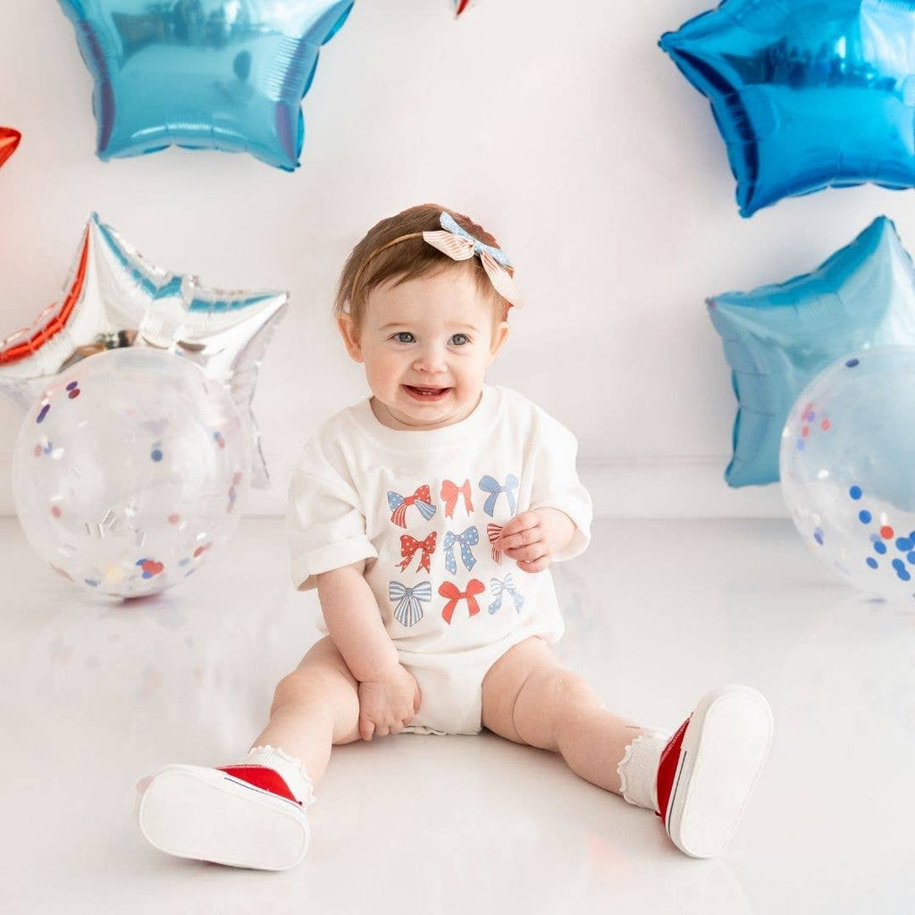 Patriotic Cutie Short Sleeve Romper