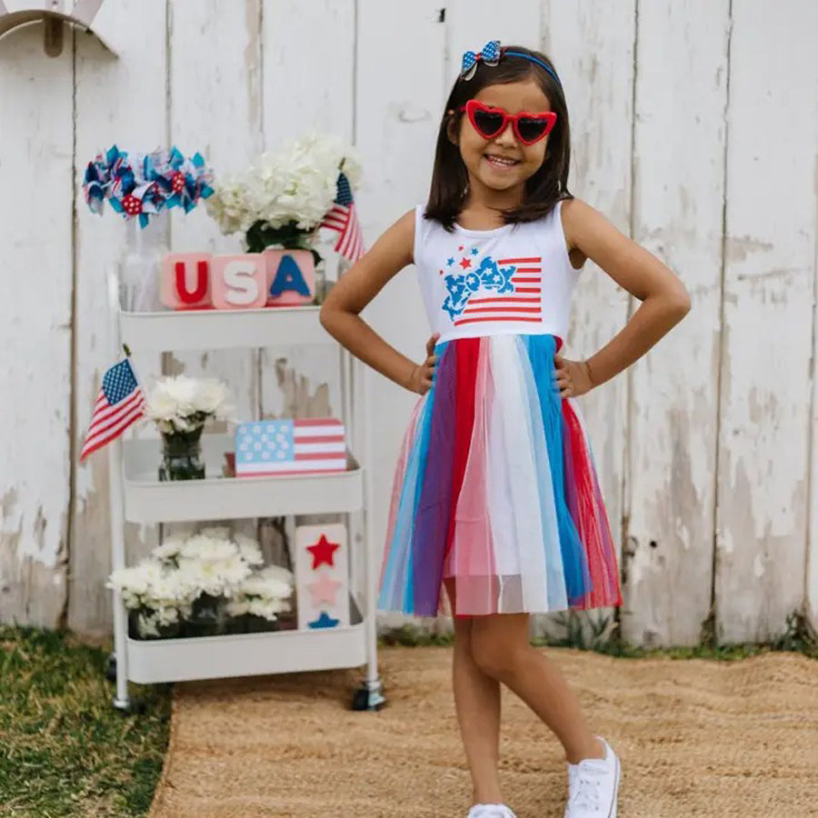 Patriotic Fairy Dress - 4th of July - Kids Tutu Dress-DRESSES & SKIRTS-Sweet Wink-Joannas Cuties