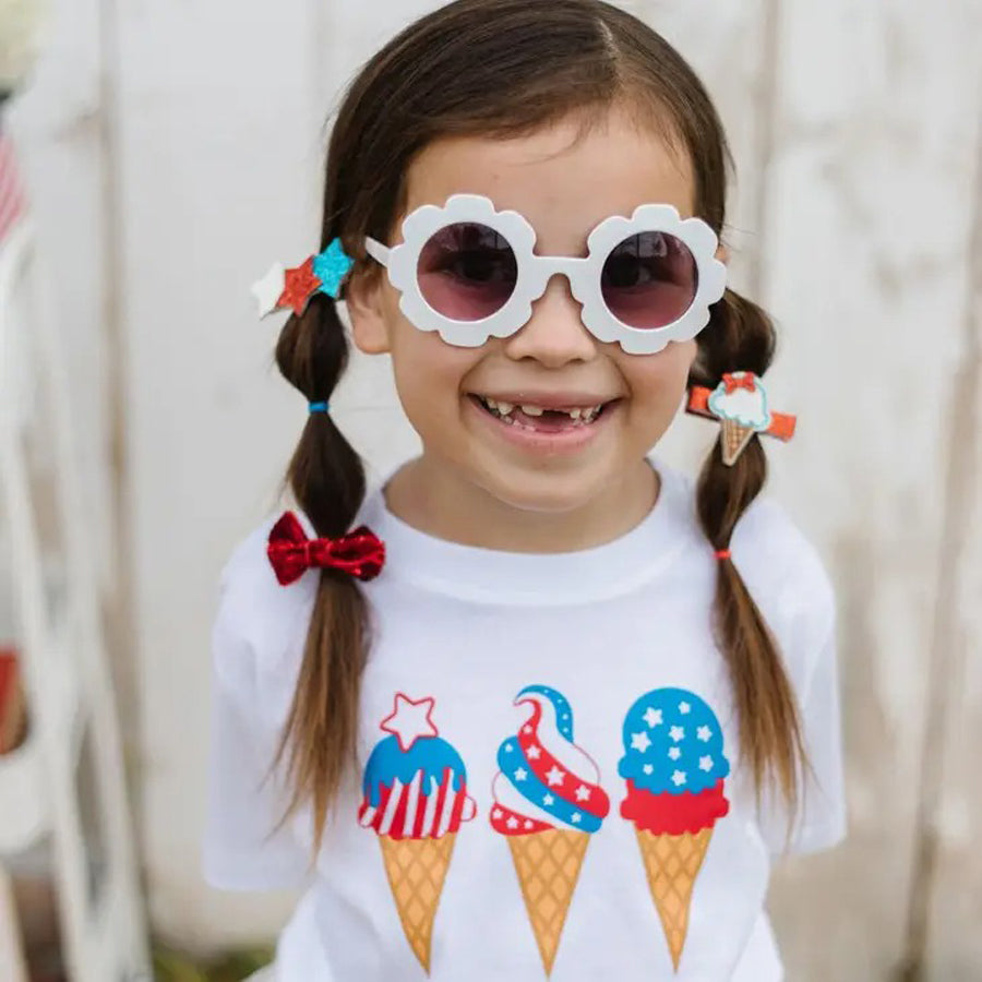 Patriotic Ice Cream Short Sleeve Shirt - 4th of July Kids-TOPS-Sweet Wink-Joannas Cuties