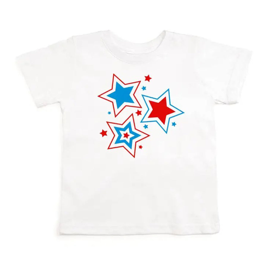 Patriotic Star Short Sleeve Shirt - 4th of July Kids Tee-TOPS-Sweet Wink-Joannas Cuties