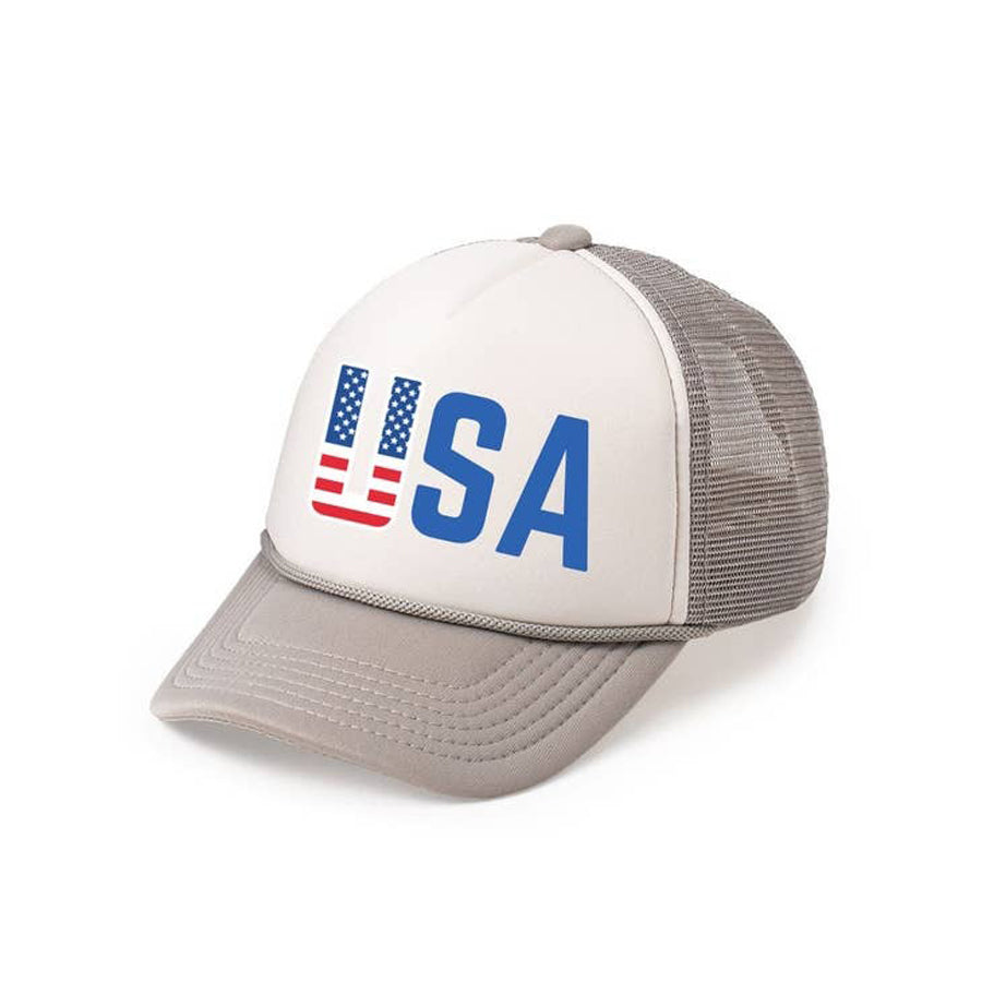 Patriotic USA Trucker Hat - 4th of July - Kids Hat-SUN HATS-Sweet Wink-Joannas Cuties