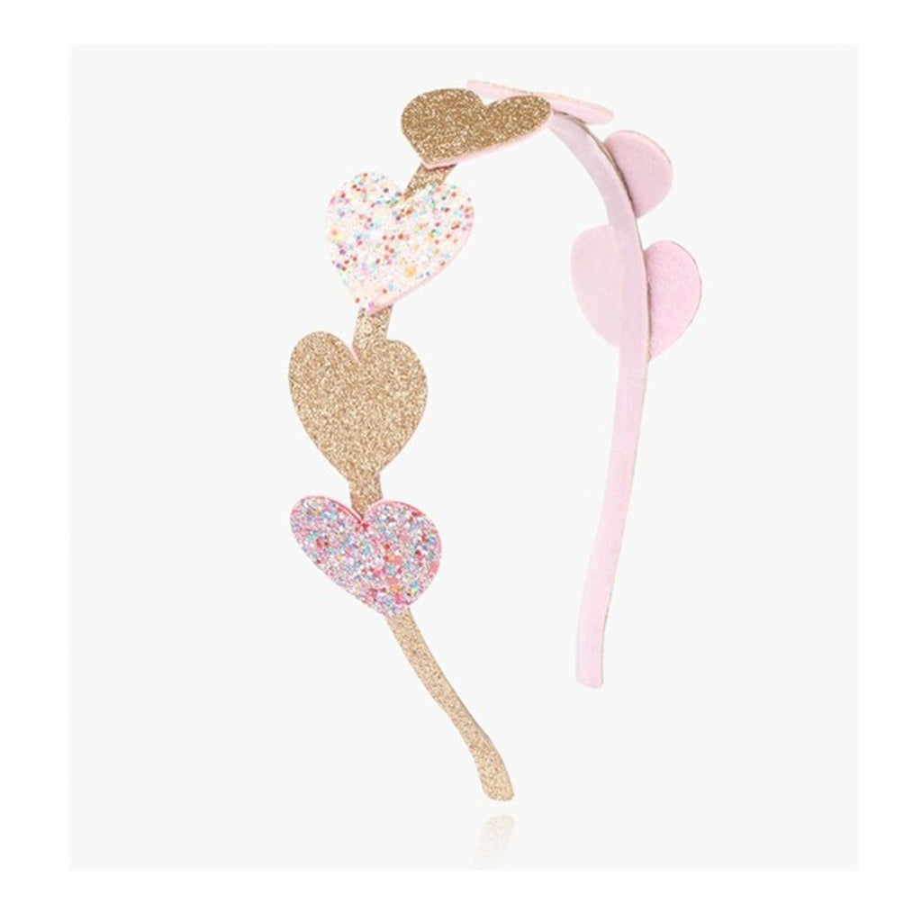 Pink And Gold Heart Headband-HEADBANDS-Sparkle Sisters by Couture Clips-Joannas Cuties