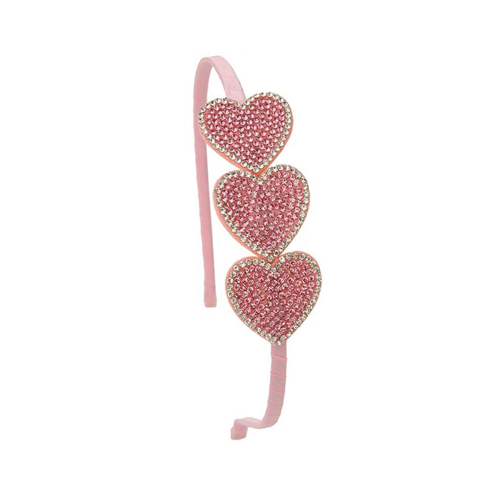 Pink Rhinestone Heart Headband-HEADBANDS-Sparkle Sisters by Couture Clips-Joannas Cuties