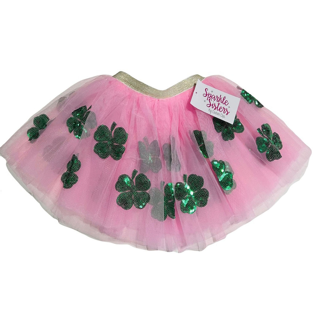 Pink Shamrock Tutu-DRESSES & SKIRTS-Sparkle Sisters by Couture Clips-Joannas Cuties