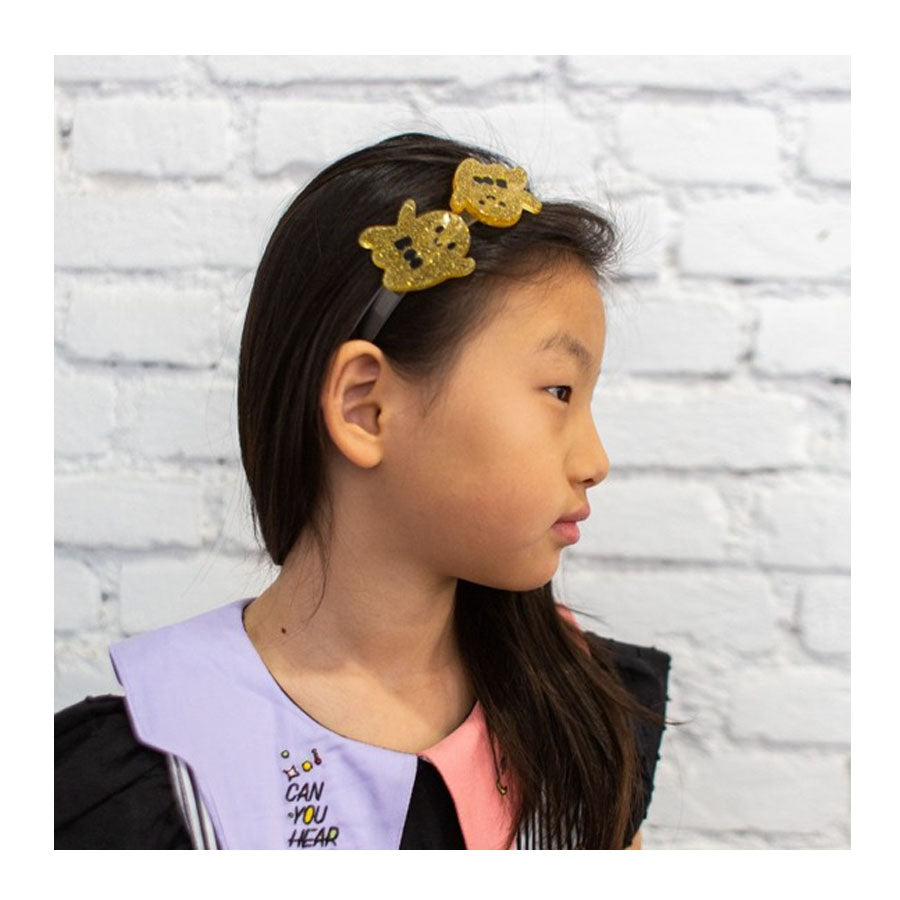 Playful Glitter Gold Ghosts Headband-HEADBANDS-Lilies & Roses-Joannas Cuties
