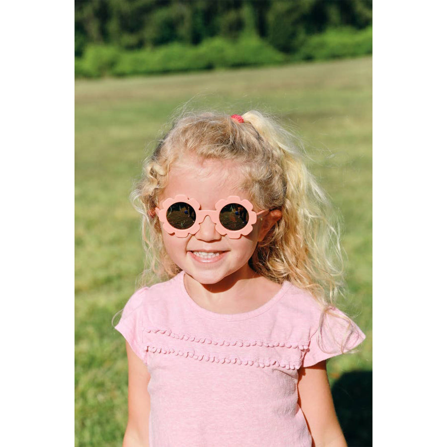 Polarized Flower: Peachy Keen - Rose Gold Mirrored Lens-SUNGLASSES-Babiators-Joannas Cuties