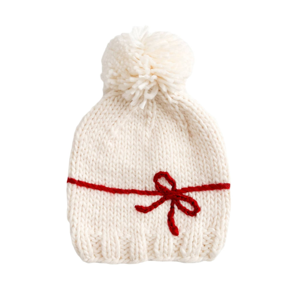 Present Hat Cream/Red - Kid Baby Holiday Christmas