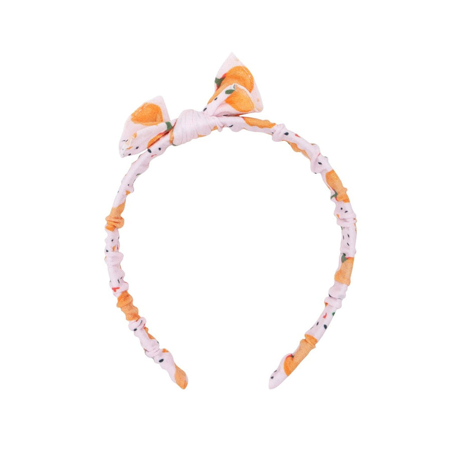 Printed Tied Hard Headband - Pumpkin-HEADBANDS-Baby Bling-Joannas Cuties