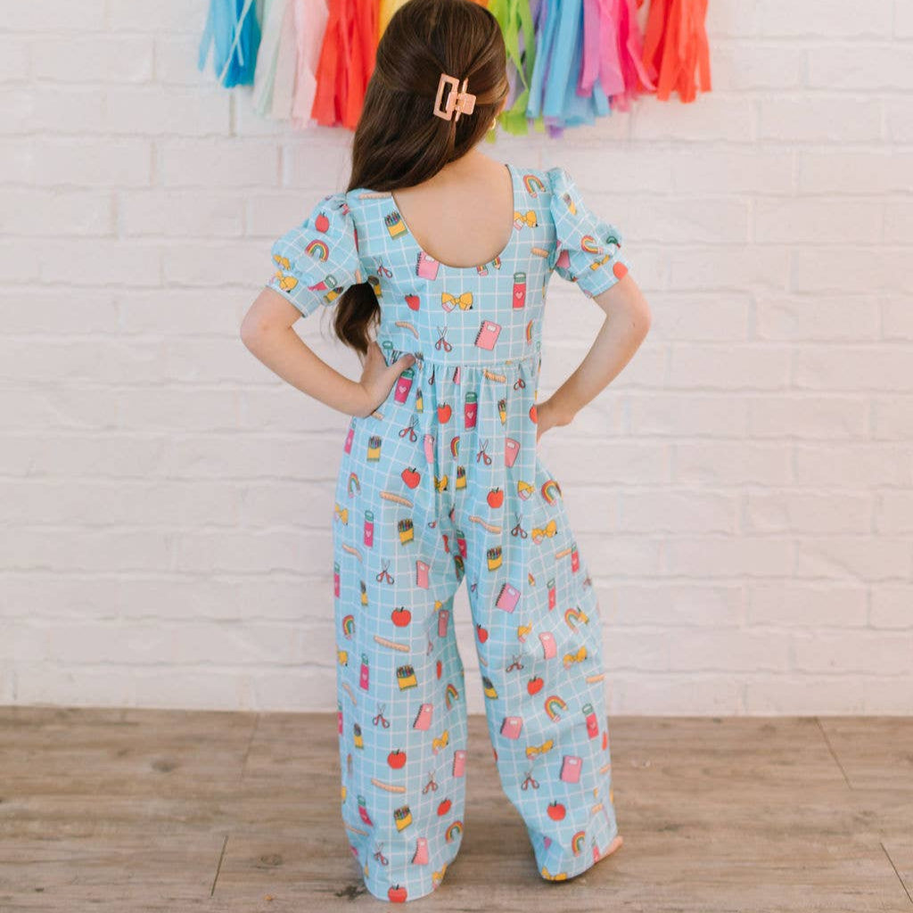 Puff Leggy Romper in Back To School