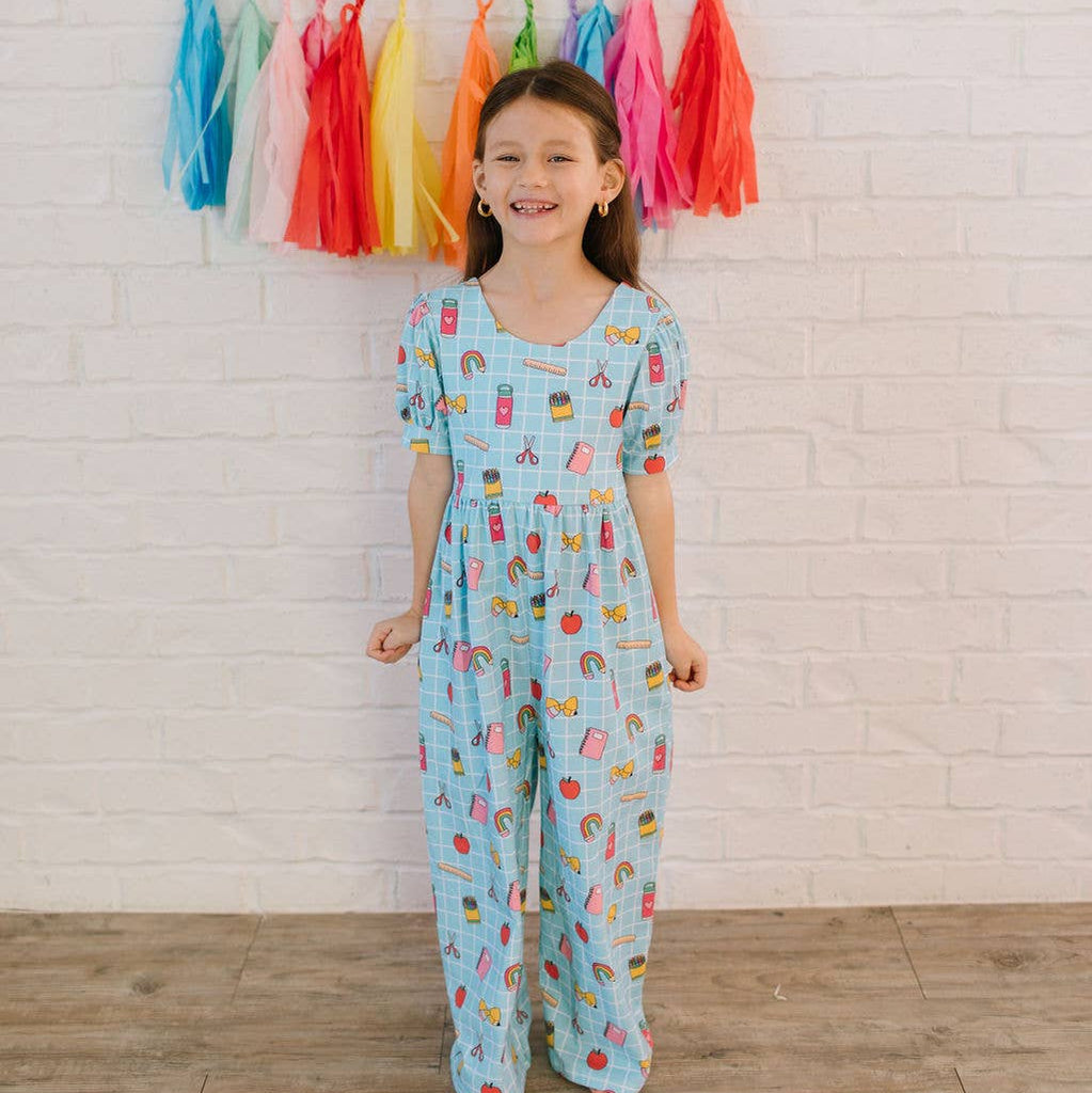 Puff Leggy Romper in Back To School