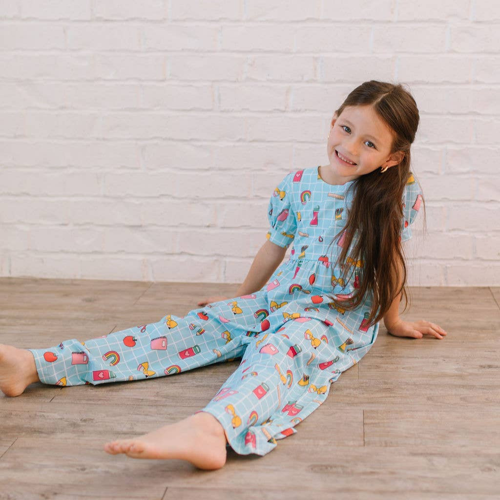 Puff Leggy Romper in Back To School