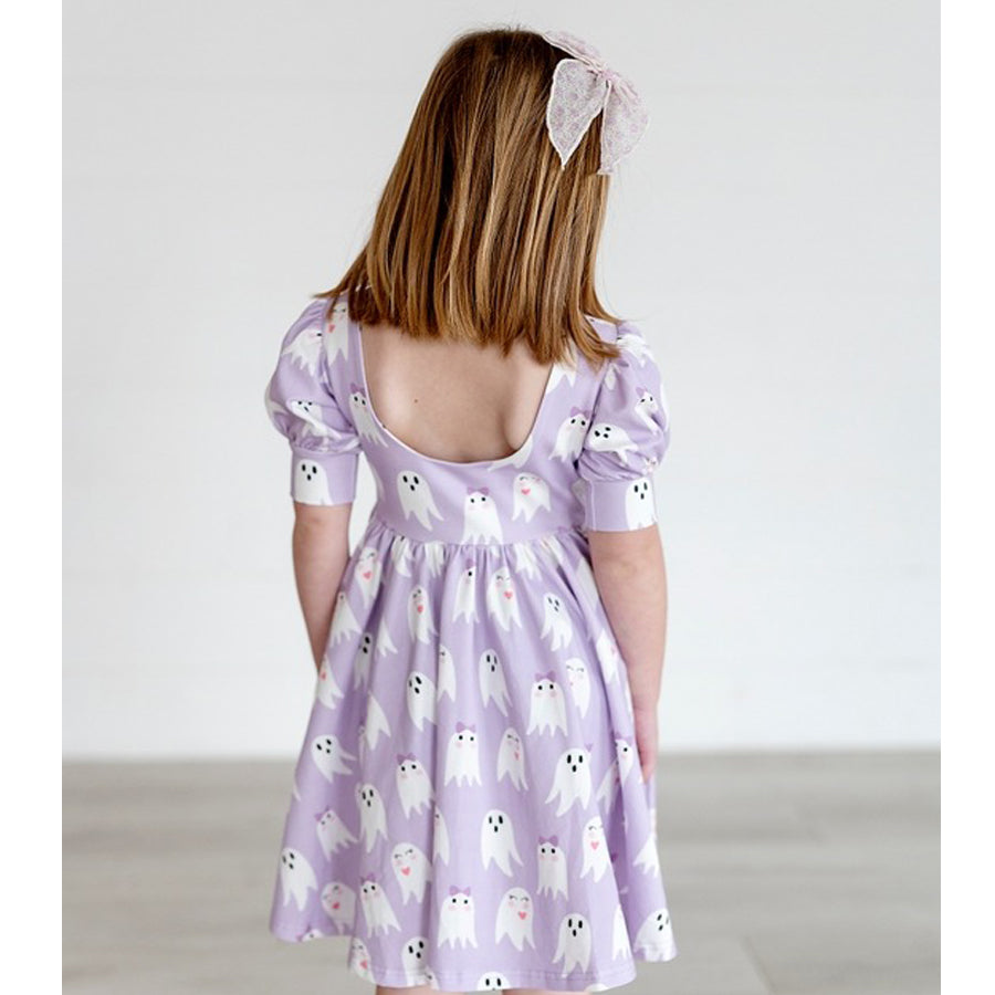 Puff Twirl Dress in Purple Girly Ghost - Halloween Dress-DRESSES & SKIRTS-Ollie Jay-Joannas Cuties