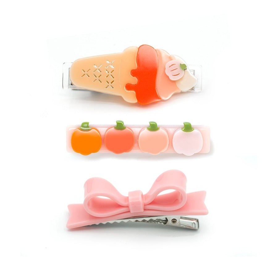 Pumpkin & Ice Cream Set Alligator Clips-HAIR CLIPS-Lilies & Roses-Joannas Cuties
